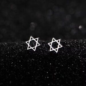 Star of David Silver Earrings Minimalist Petite